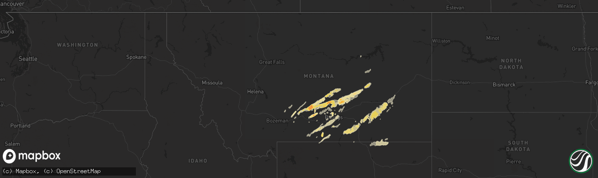 Hail map in Montana on June 13, 2013