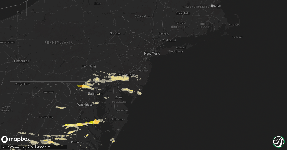 Hail map in New Jersey on June 13, 2013