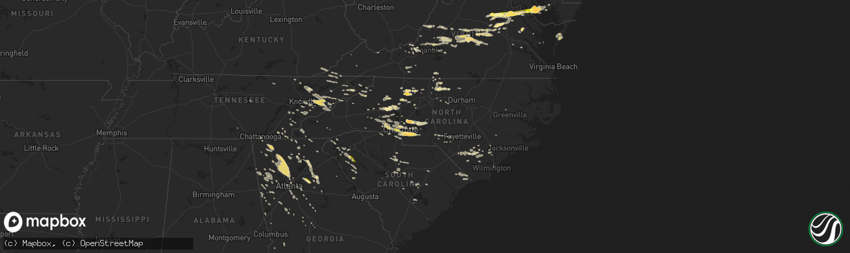 Hail map in North Carolina on June 13, 2013