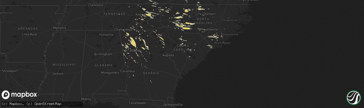 Hail map in South Carolina on June 13, 2013