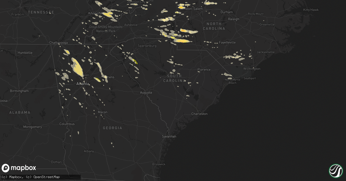 Hail map in South Carolina on June 13, 2013