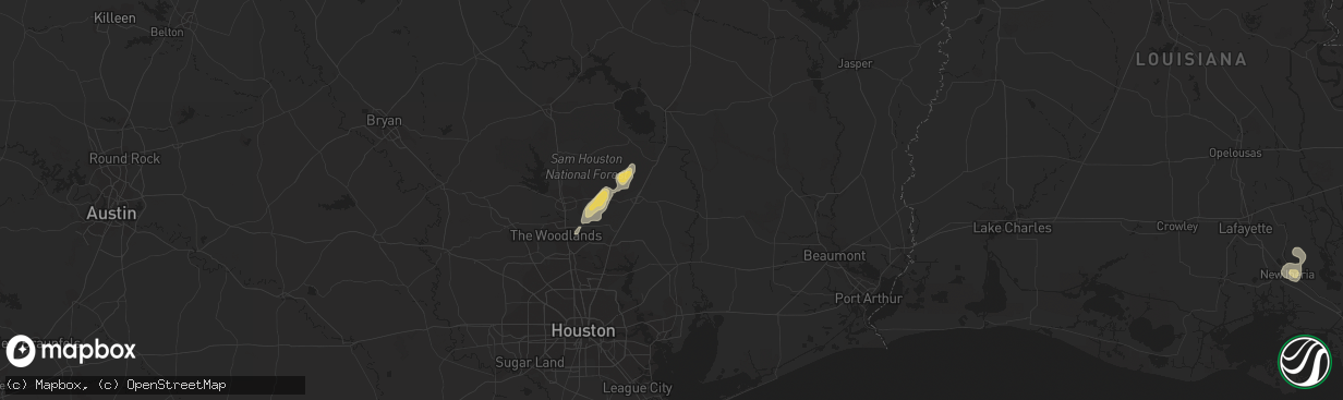 Hail map in Cleveland, TX on June 13, 2014