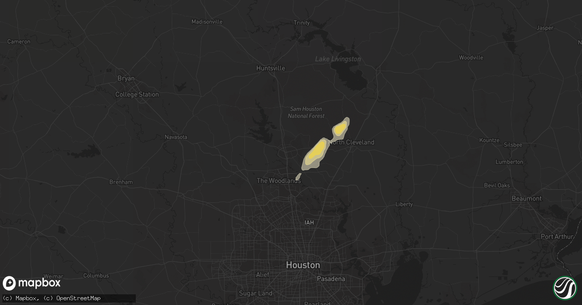 Hail map in Conroe, TX on June 13, 2014