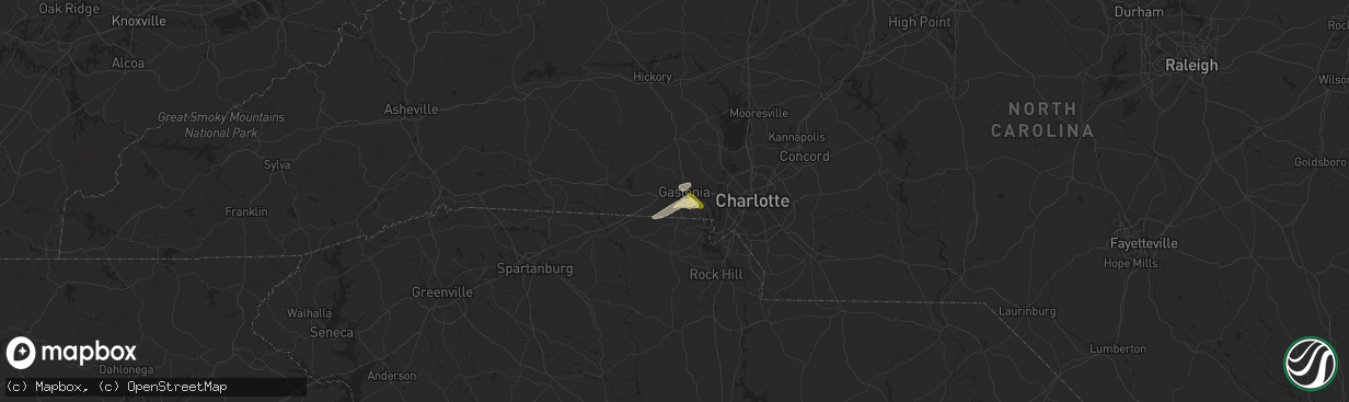 Hail map in Gastonia, NC on June 13, 2014