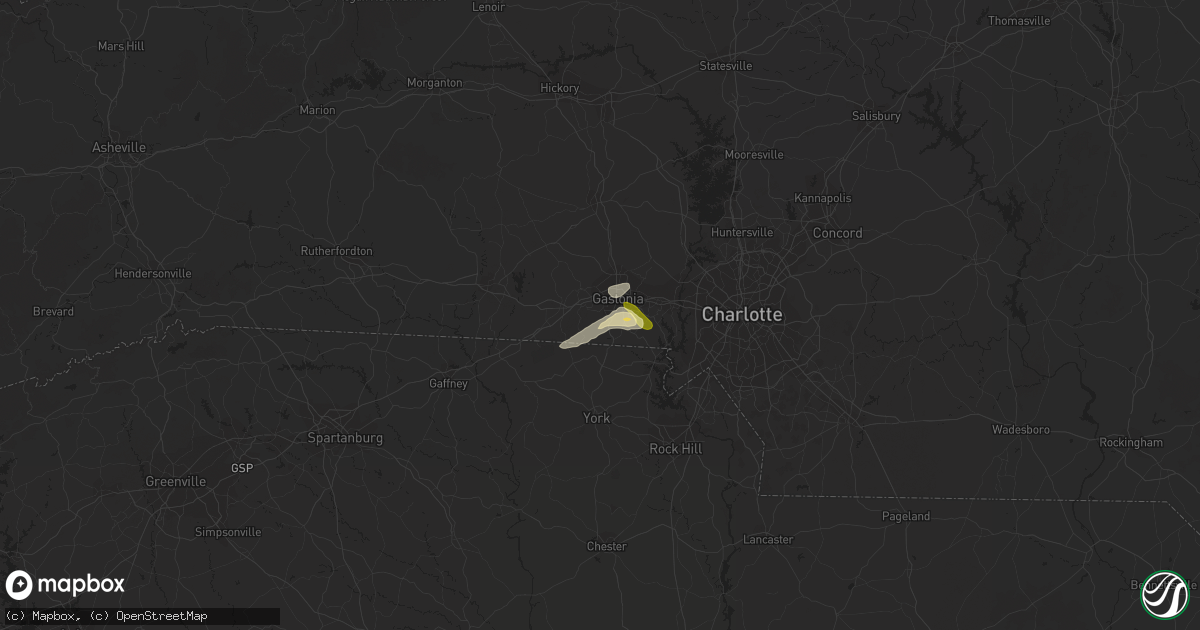 Hail map in Gastonia, NC on June 13, 2014