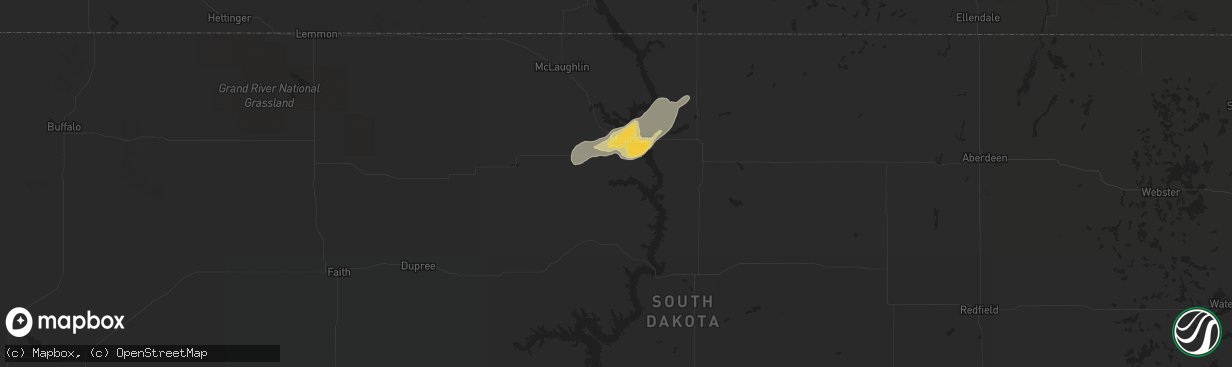 Hail map in Mobridge, SD on June 13, 2014