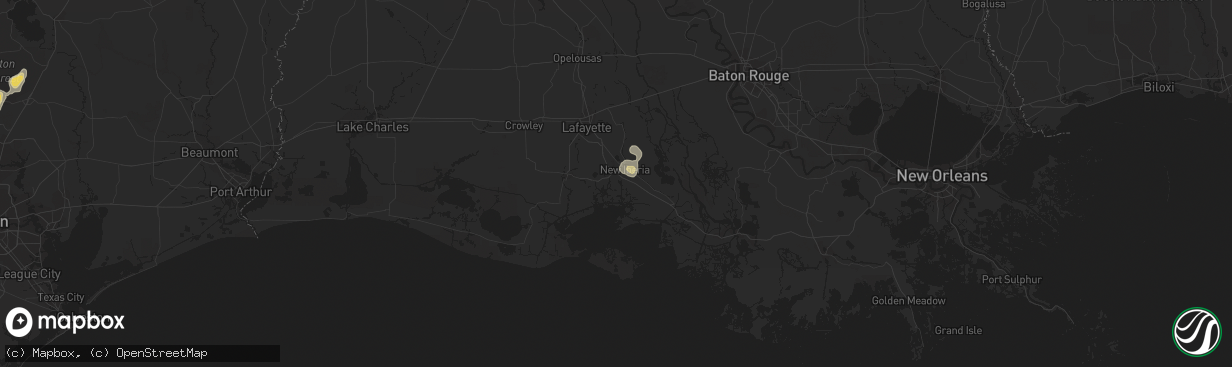 Hail map in New Iberia, LA on June 13, 2014