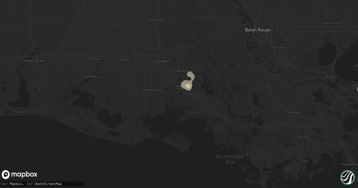 Hail map in New Iberia, LA on June 13, 2014