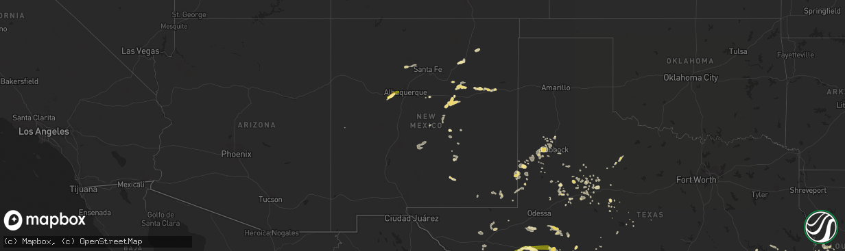 Hail map in New Mexico on June 13, 2014