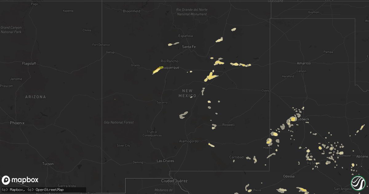 Hail map in New Mexico on June 13, 2014