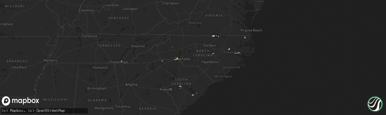 Hail map in North Carolina on June 13, 2014