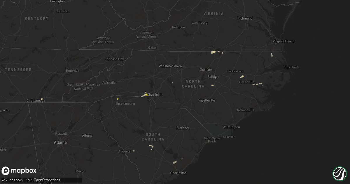 Hail map in North Carolina on June 13, 2014