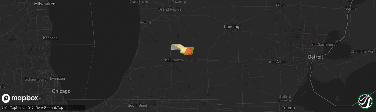 Hail map in Augusta, MI on June 13, 2015