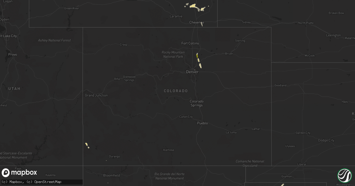 Hail map in Colorado on June 13, 2015