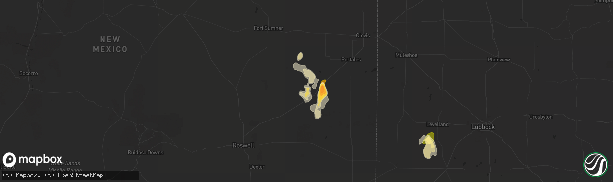 Hail map in Elida, NM on June 13, 2015