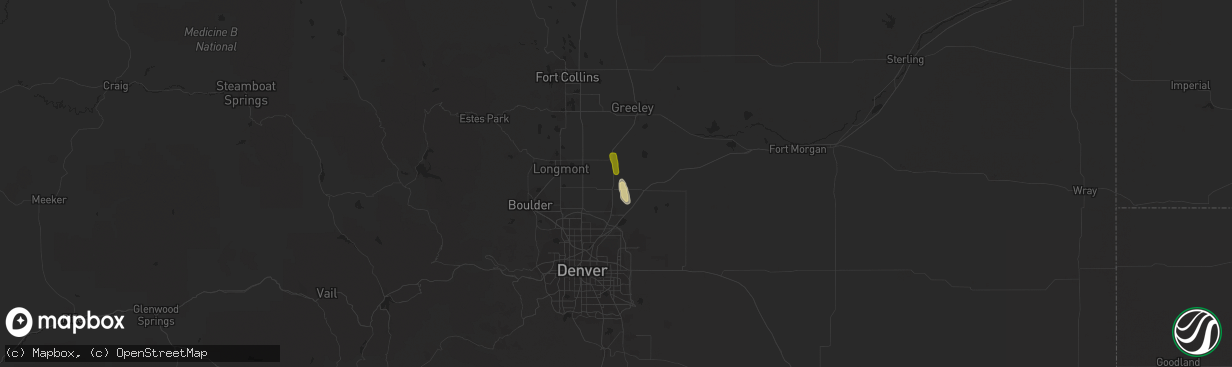 Hail map in Fort Lupton, CO on June 13, 2015