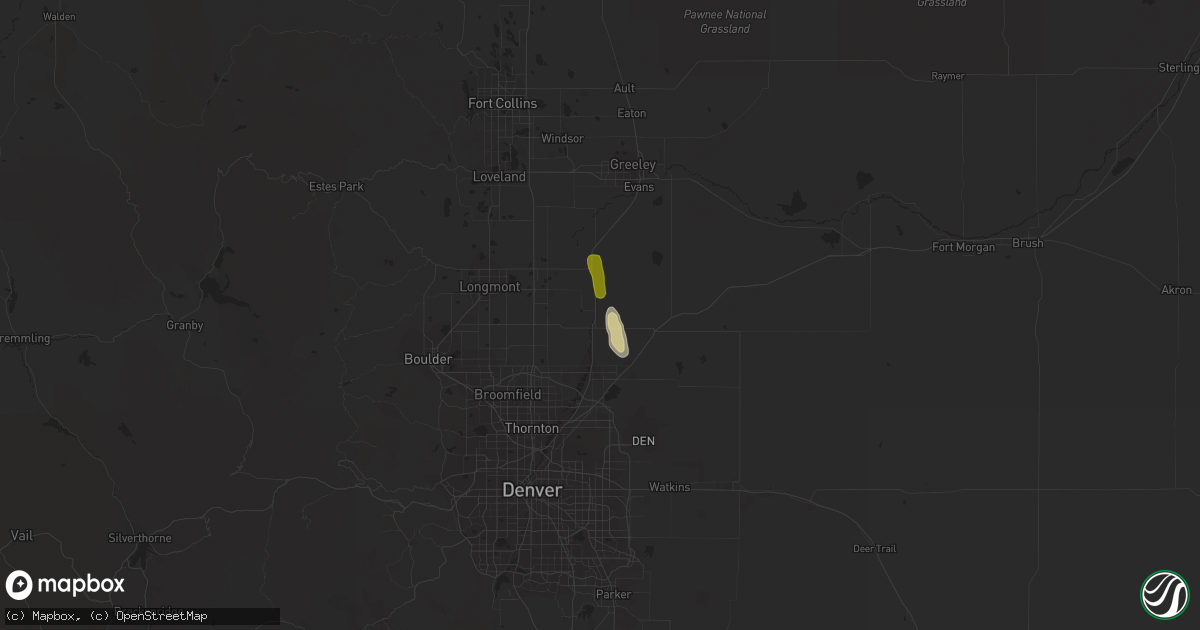 Hail map in Fort Lupton, CO on June 13, 2015