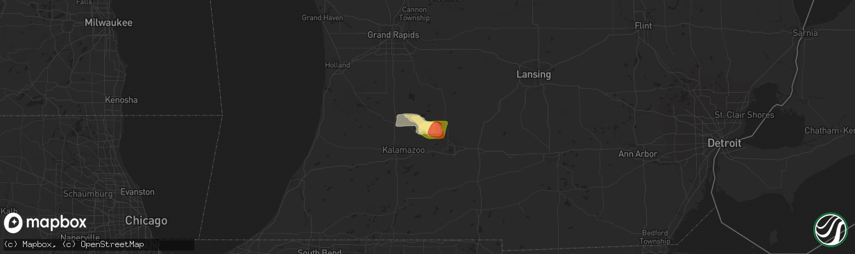 Hail map in Hickory Corners, MI on June 13, 2015