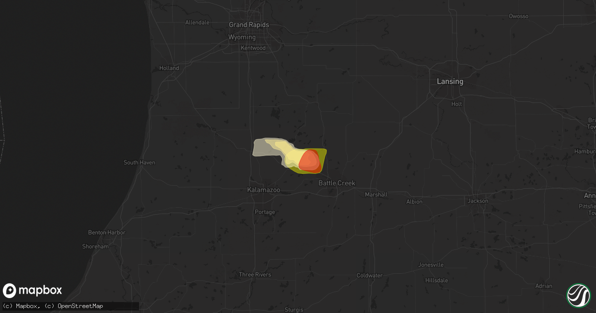 Hail map in Hickory Corners, MI on June 13, 2015