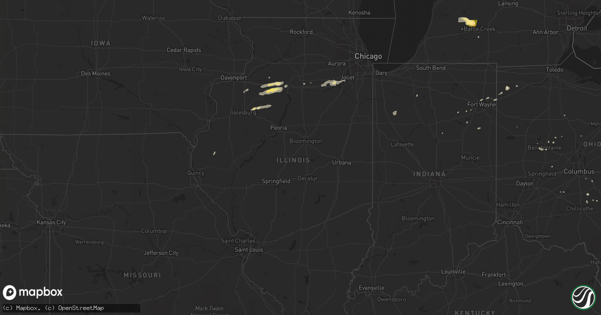Hail map in Illinois on June 13, 2015