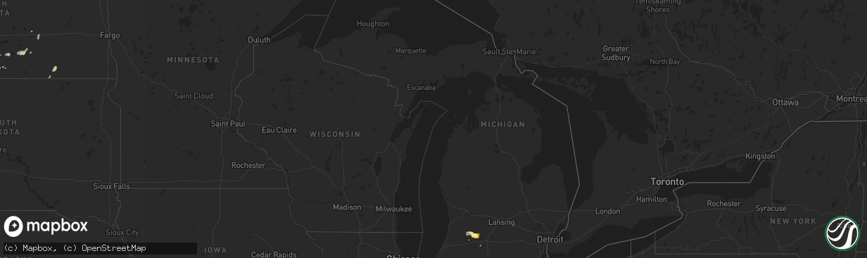 Hail map in Michigan on June 13, 2015