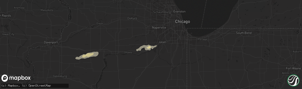 Hail map in Minooka, IL on June 13, 2015