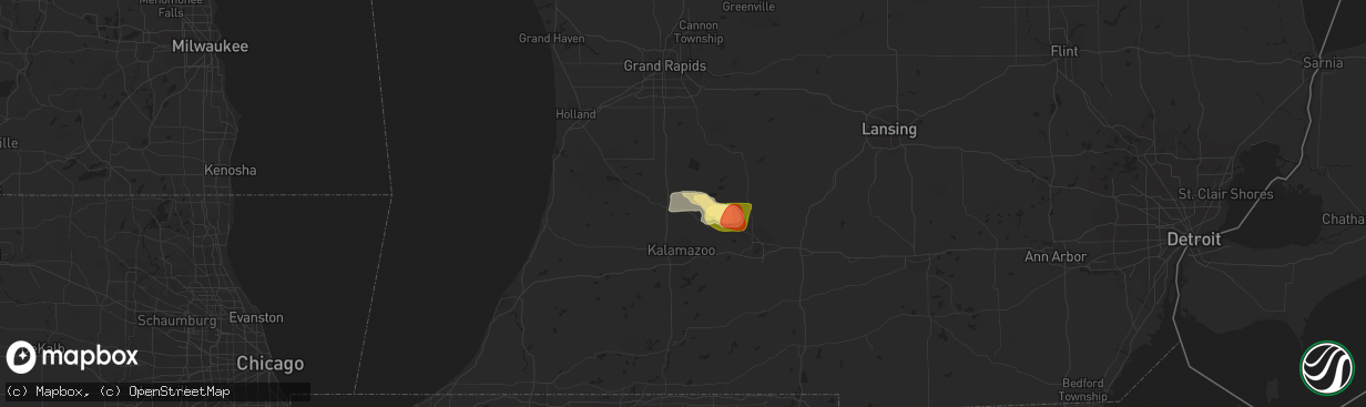 Hail map in Plainwell, MI on June 13, 2015