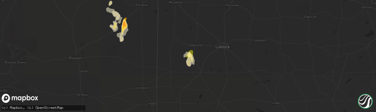 Hail map in Sundown, TX on June 13, 2015