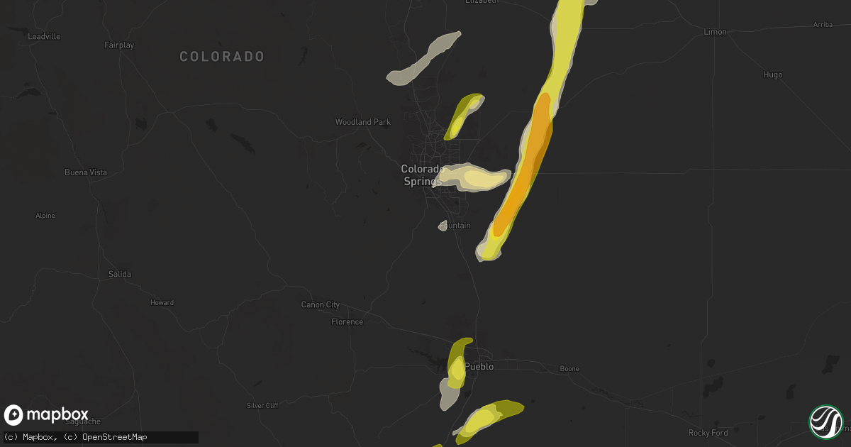 Hail map in Colorado Springs, CO on June 13, 2016