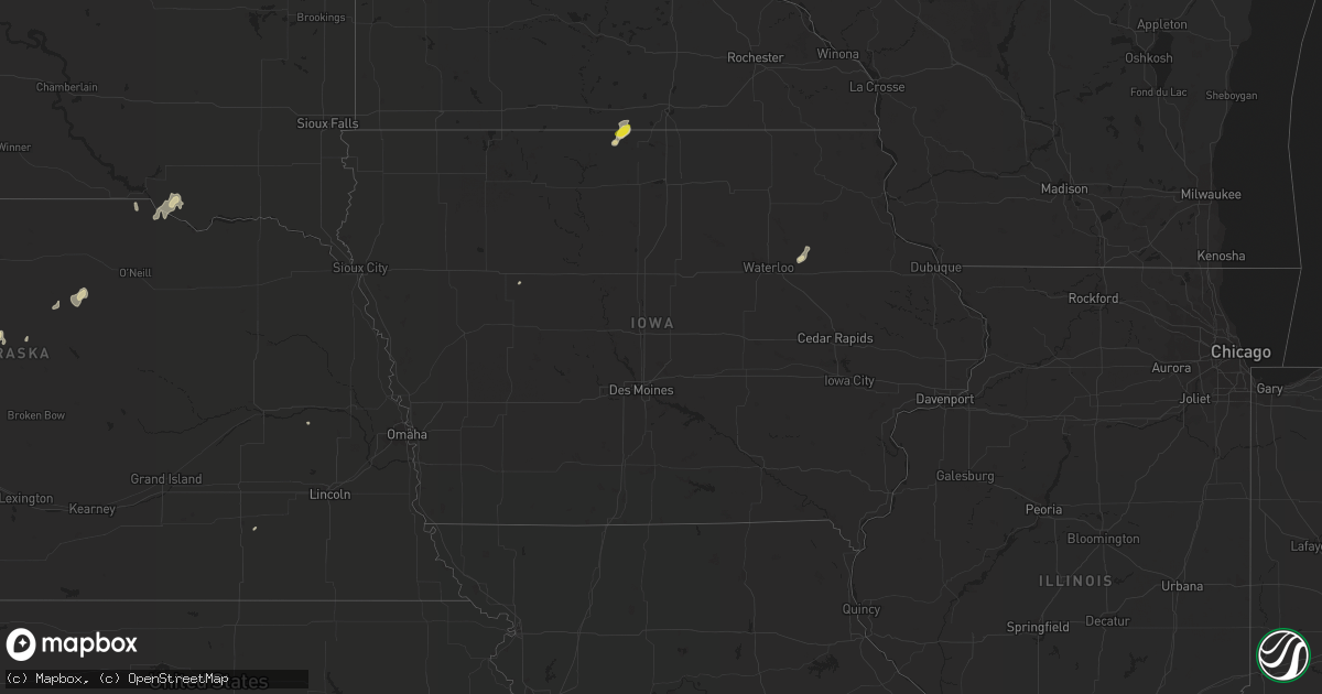 Hail map in Iowa on June 13, 2016