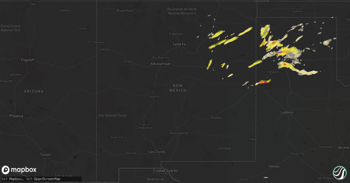 Hail map in New Mexico on June 13, 2016
