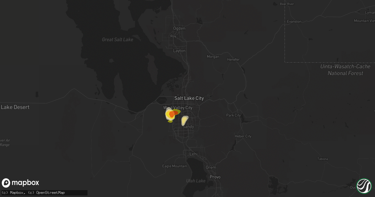Hail map in Salt Lake City, UT on June 13, 2016