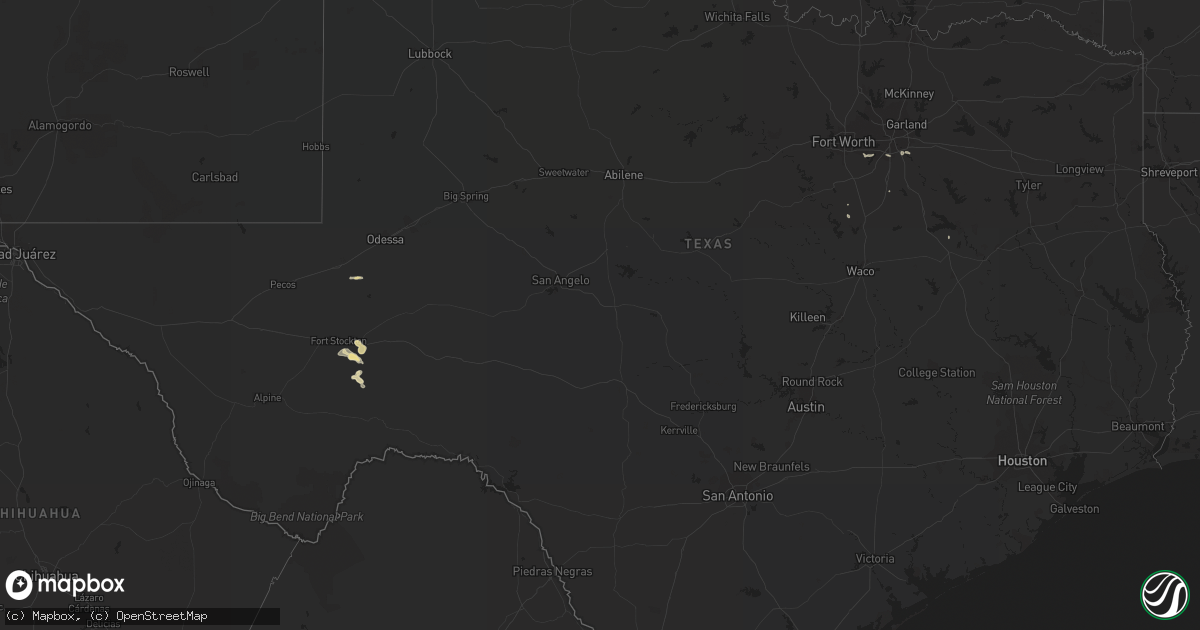 Hail map in Texas on June 13, 2016
