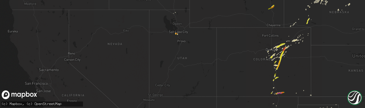 Hail map in Utah on June 13, 2016