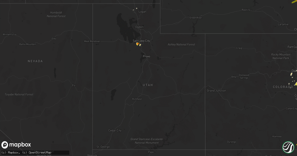 Hail map in Utah on June 13, 2016