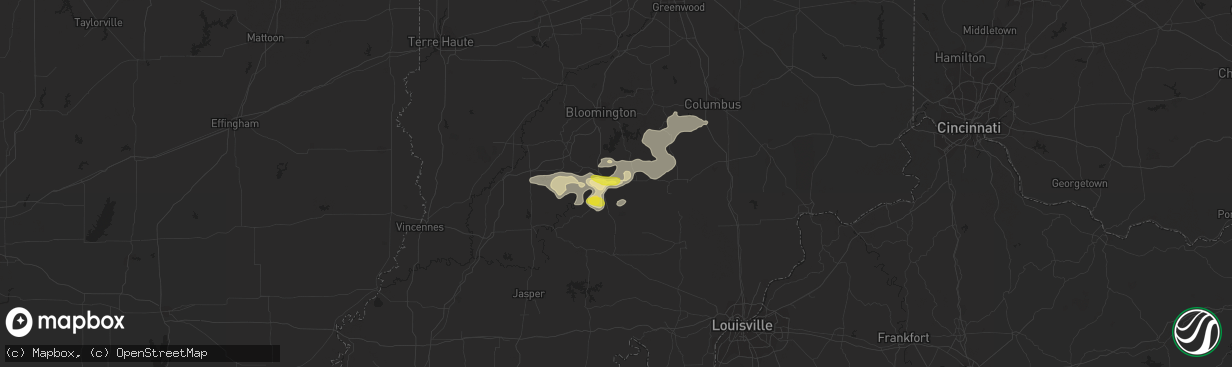 Hail map in Bedford, IN on June 13, 2017