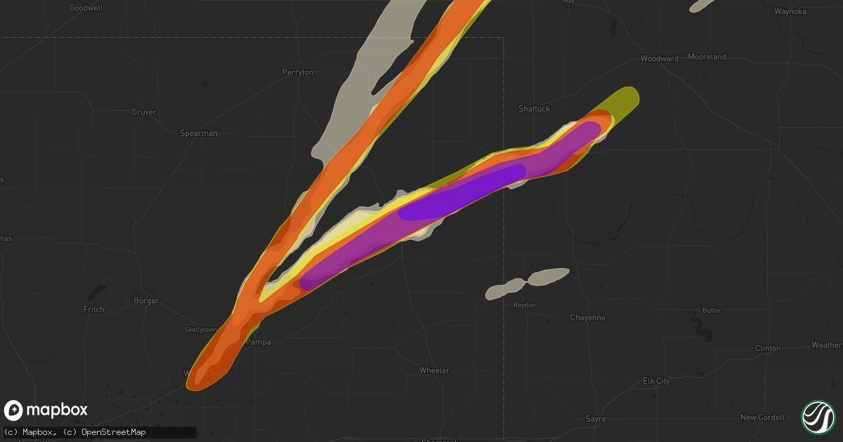 Hail map in Canadian, TX on June 13, 2017