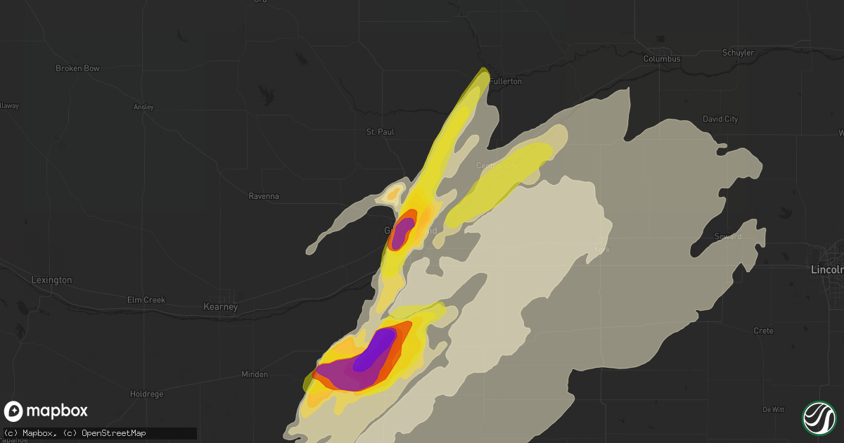 Hail map in Grand Island, NE on June 13, 2017