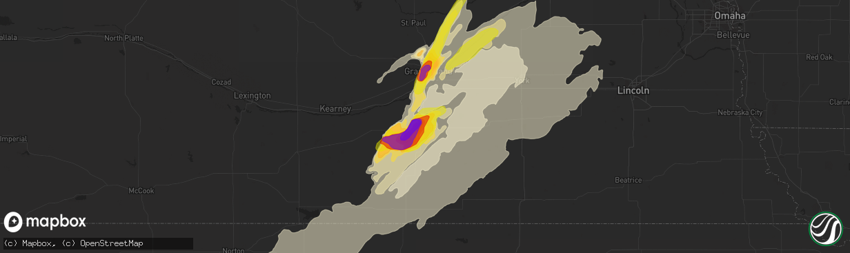 Hail map in Hastings, NE on June 13, 2017