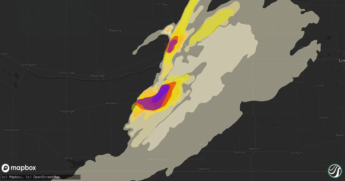 Hail map in Hastings, NE on June 13, 2017