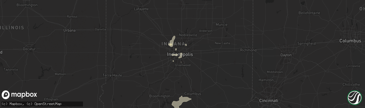 Hail map in Indianapolis, IN on June 13, 2017