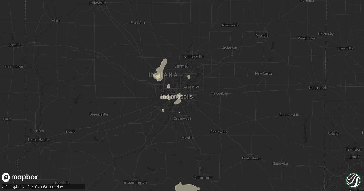 Hail map in Indianapolis, IN on June 13, 2017
