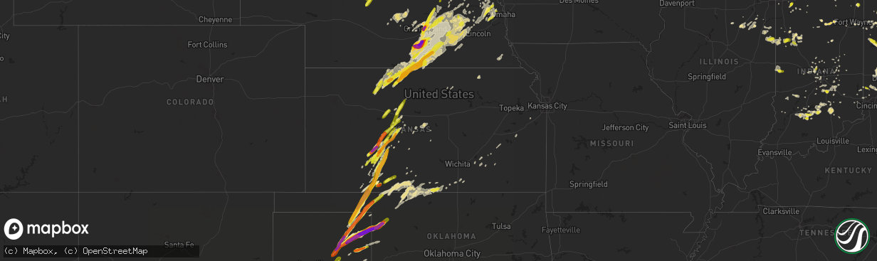 Hail map in Kansas on June 13, 2017