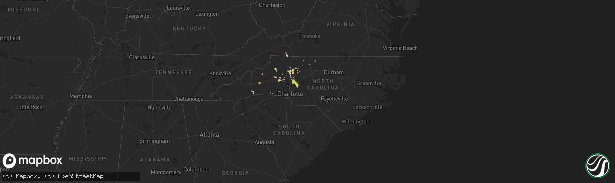 Hail map in North Carolina on June 13, 2017