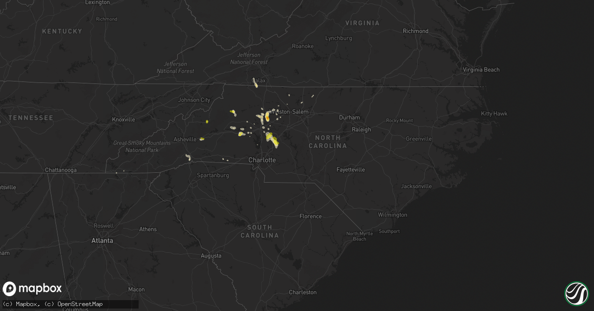 Hail map in North Carolina on June 13, 2017