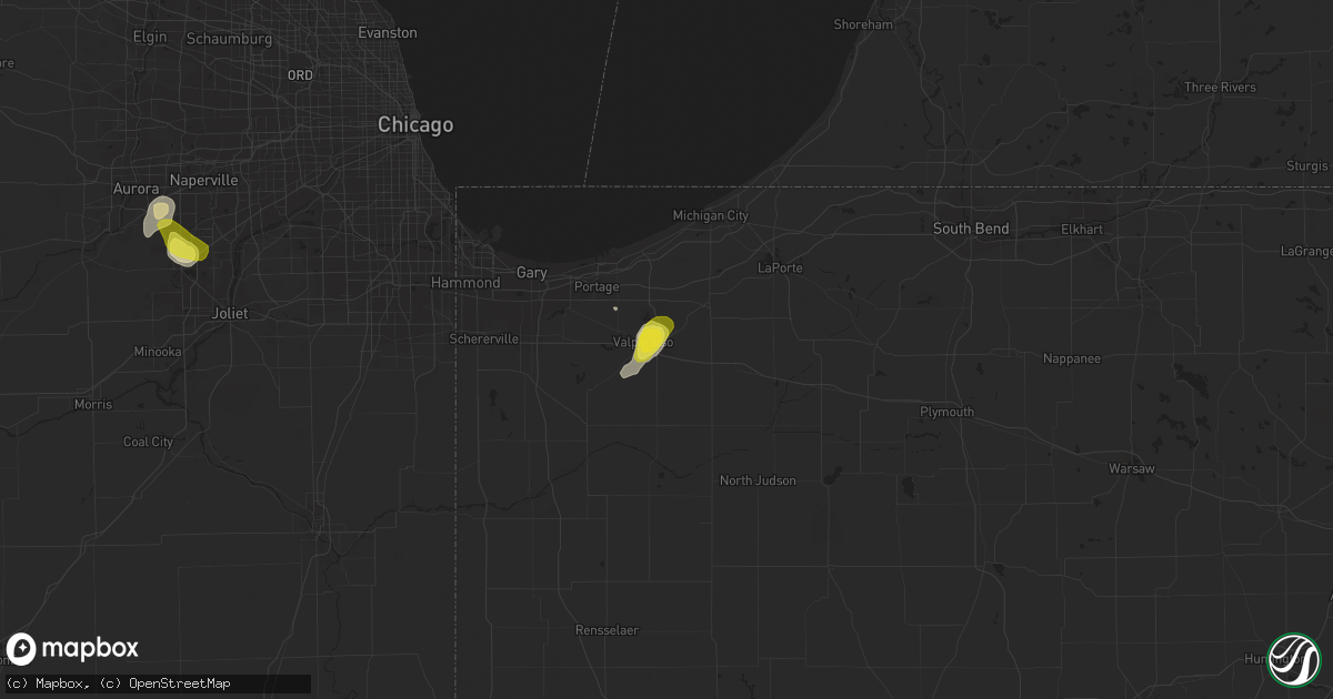 Hail map in Valparaiso, IN on June 13, 2017