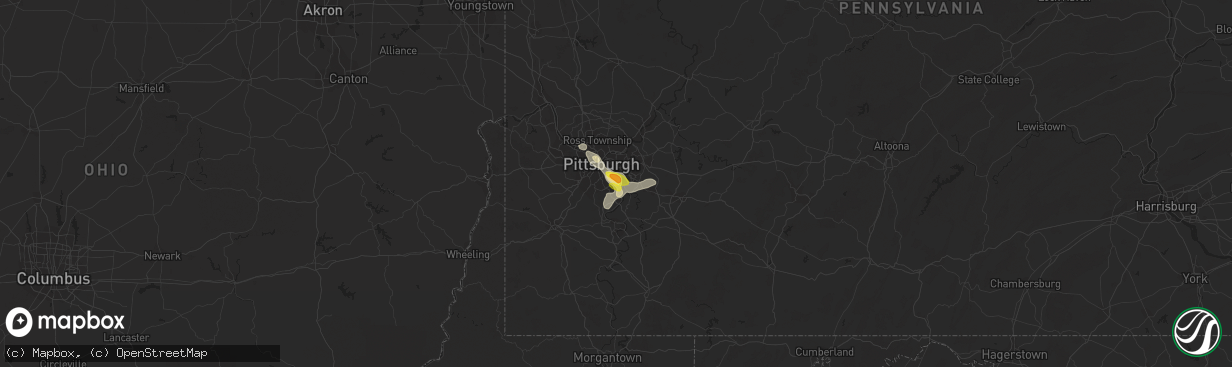 Hail map in West Mifflin, PA on June 13, 2017