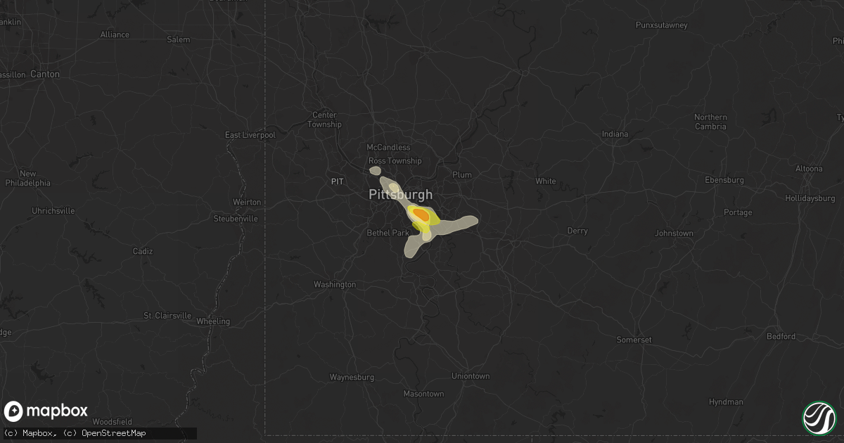 Hail map in West Mifflin, PA on June 13, 2017