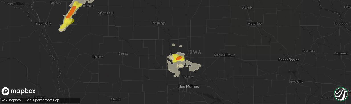 Hail map in Boone, IA on June 13, 2018