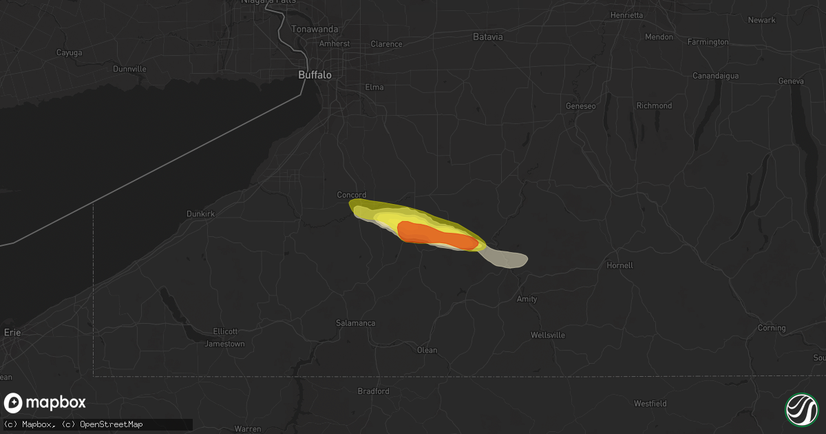 Hail map in Delevan, NY on June 13, 2018